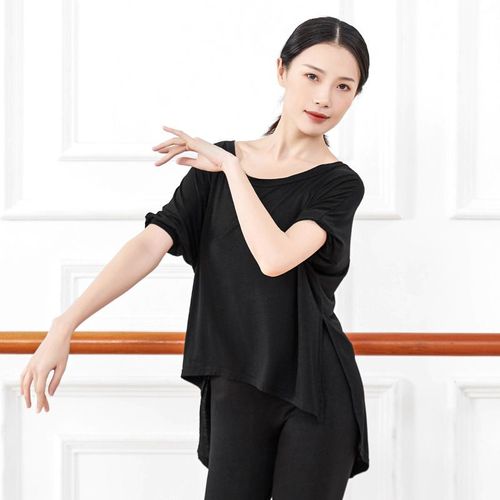 舞蹈練功服女成人莫代爾寬松上衣瑜伽服女現(xiàn)代舞廣場(chǎng)舞服裝批發(fā)